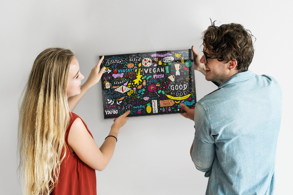 Tableau magnétique mural Inscriptions abstraites
