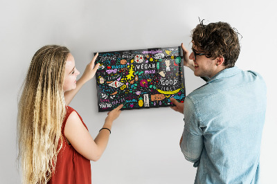 Tableau magnétique mural Inscriptions abstraites