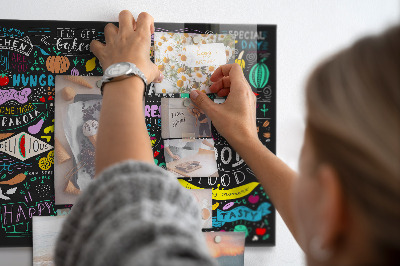 Tableau magnétique mural Inscriptions abstraites