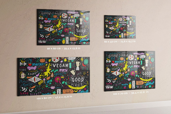 Tableau magnétique mural Inscriptions abstraites