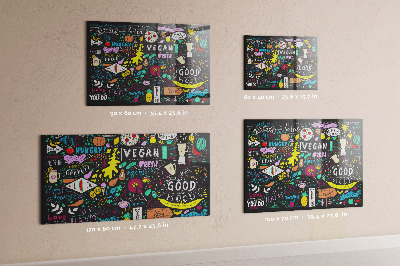 Tableau magnétique mural Inscriptions abstraites