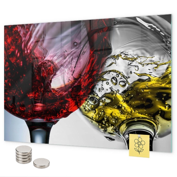 Tableau magnétique mural Verres de vin