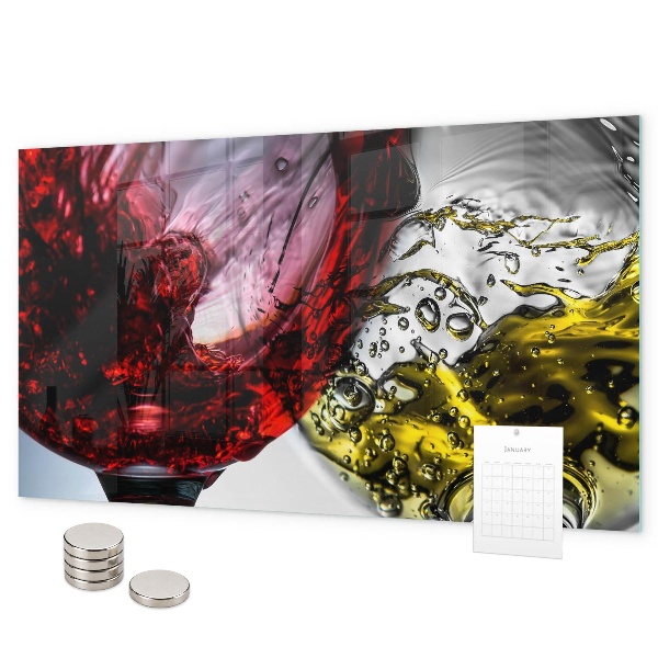 Tableau magnétique mural Verres de vin