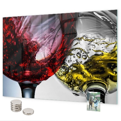 Tableau magnétique mural Verres de vin
