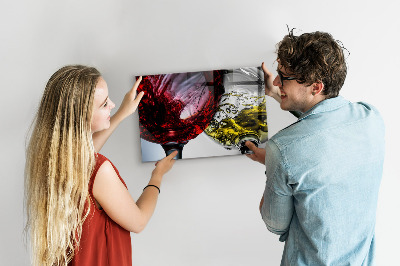 Tableau magnétique mural Verres de vin