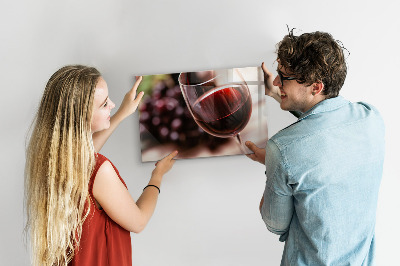 Tableau magnétique Un verre de vin rouge