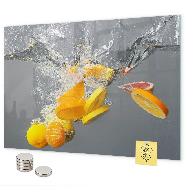 Tableau magnétique mural Agrumes dans l'eau