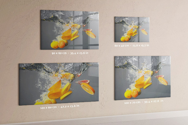 Tableau magnétique mural Agrumes dans l'eau