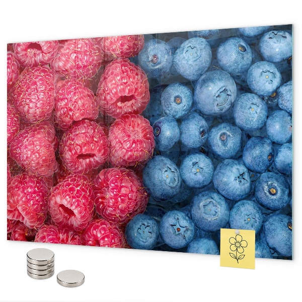 Tableau magnétique mural Myrtilles et framboises