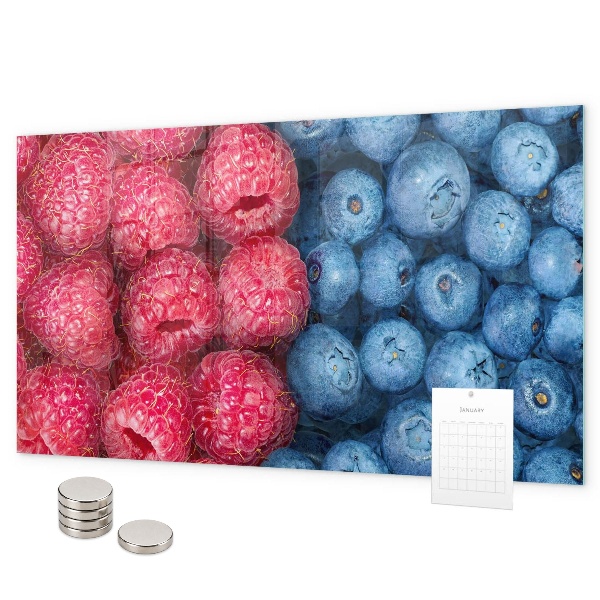 Tableau magnétique mural Myrtilles et framboises