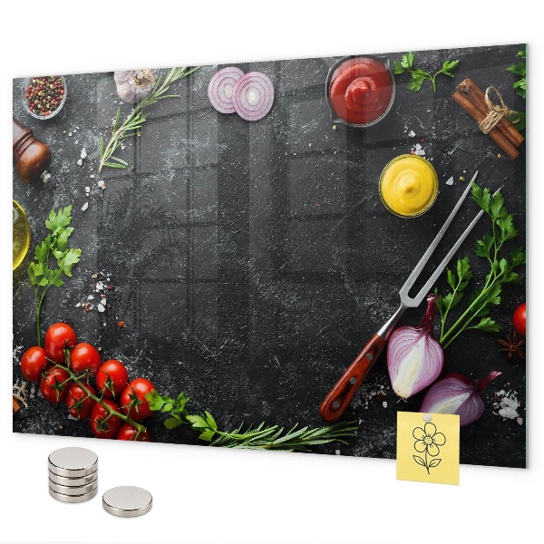 Tableau magnétique mural Légumes sur le comptoir