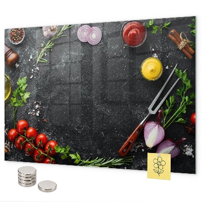 Tableau magnétique mural Légumes sur le comptoir