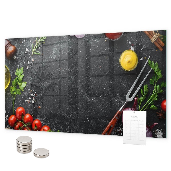 Tableau magnétique mural Légumes sur le comptoir