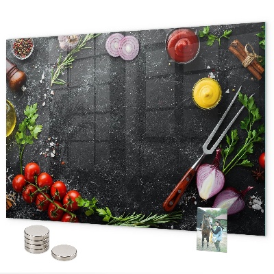 Tableau magnétique mural Légumes sur le comptoir