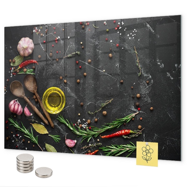 Tableau magnétique Épices sur le comptoir