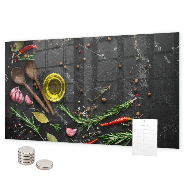 Tableau magnétique Épices sur le comptoir