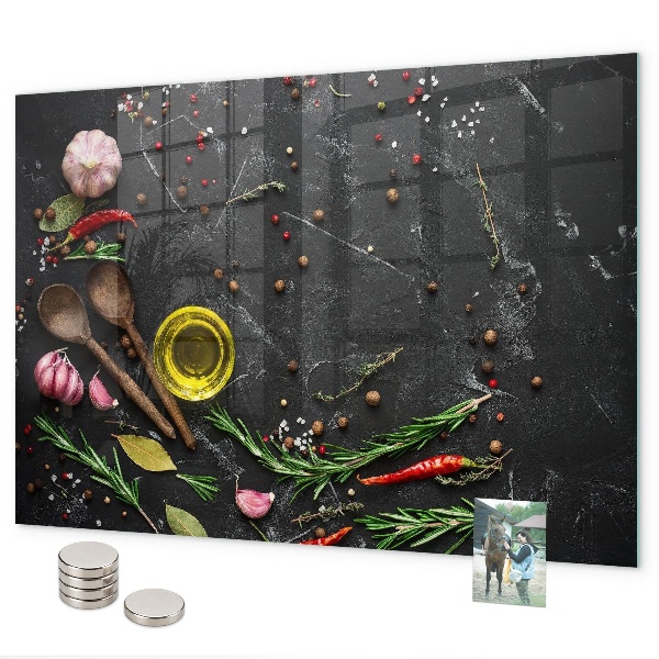 Tableau magnétique Épices sur le comptoir