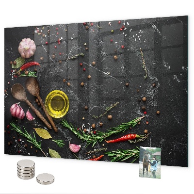 Tableau magnétique Épices sur le comptoir