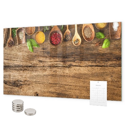 Tableau magnétique mural Cuillères à café d'épices
