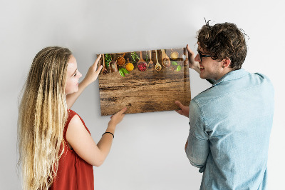 Tableau magnétique mural Cuillères à café d'épices