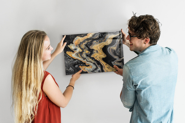 Tableau magnétique marbre doré
