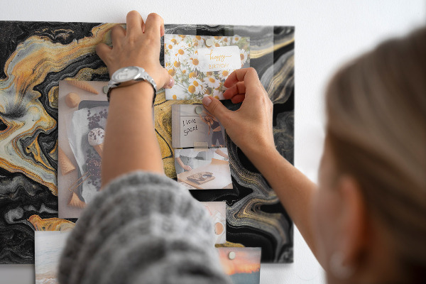 Tableau magnétique marbre doré