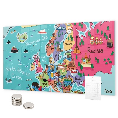 Tableau magnétique mural Carte de l'Europe