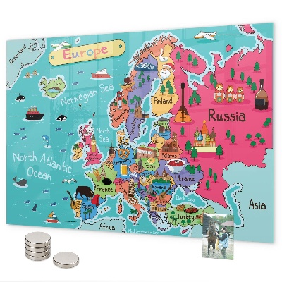 Tableau magnétique mural Carte de l'Europe