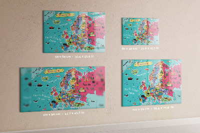 Tableau magnétique mural Carte de l'Europe