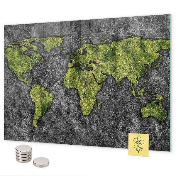 Tableau magnétique mural Carte du monde