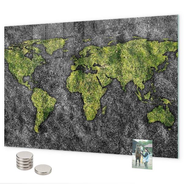 Tableau magnétique mural Carte du monde