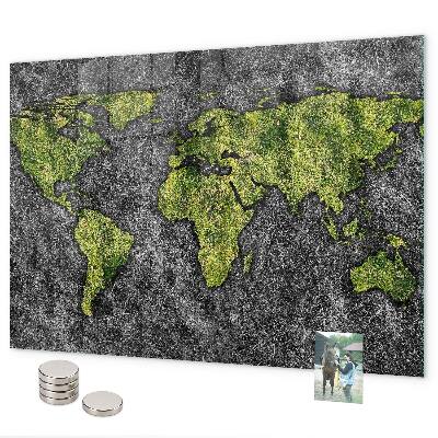 Tableau magnétique mural Carte du monde