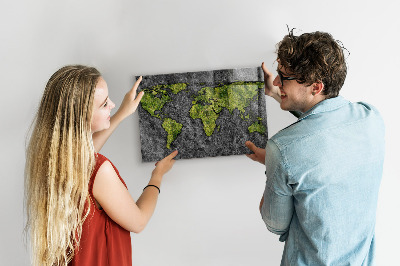 Tableau magnétique mural Carte du monde