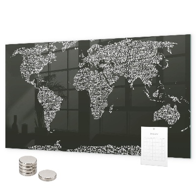 Tableau magnétique Noms des continents