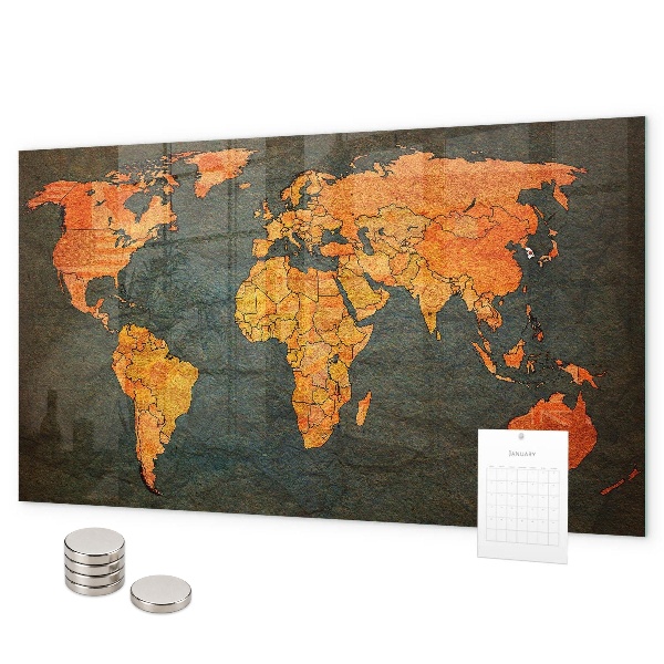 Tableau magnétique Carte du monde