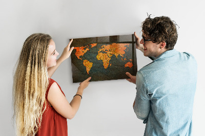 Tableau magnétique Carte du monde