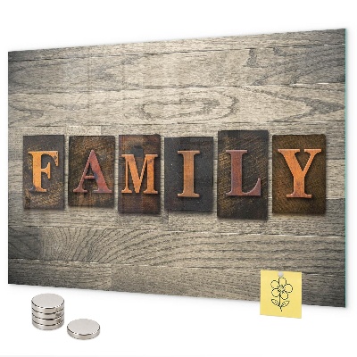 Tableau magnétique mural Famille d'inscriptions