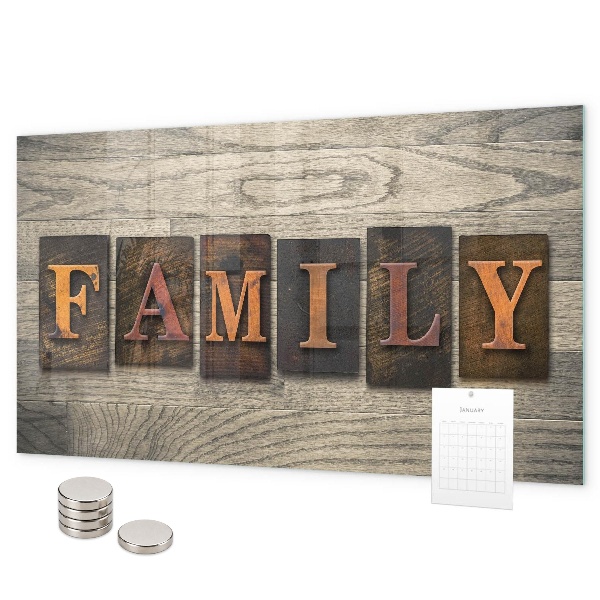 Tableau magnétique mural Famille d'inscriptions