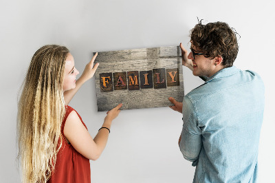 Tableau magnétique mural Famille d'inscriptions