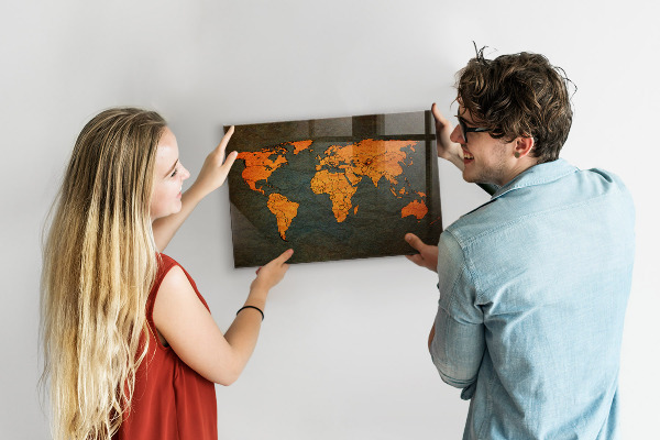 Tableau magnétique Carte du monde
