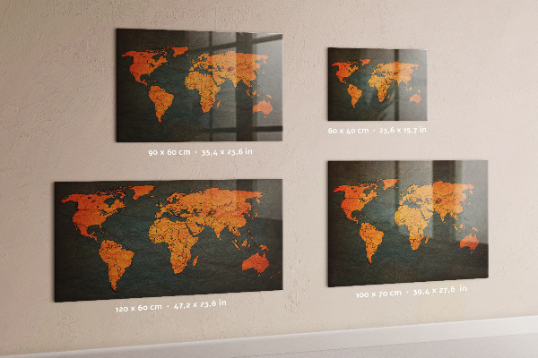 Tableau magnétique Carte du monde