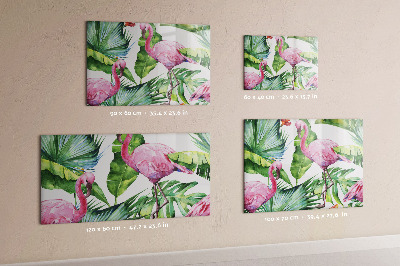 Tableau magnétique mural flamants roses naturels
