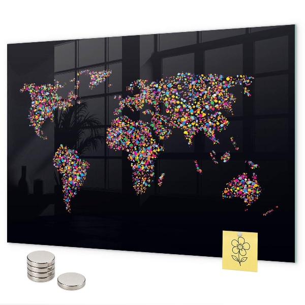 Carte du monde composée de points