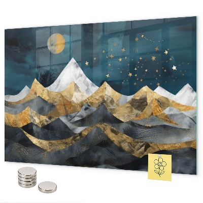 Tableau magnétique Montagnes la nuit