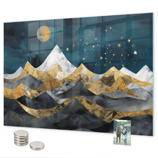 Tableau magnétique Montagnes la nuit