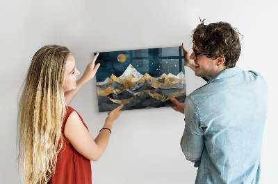 Tableau magnétique Montagnes la nuit
