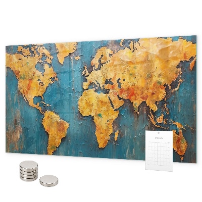 Tableau magnétique mural carte du monde décorative