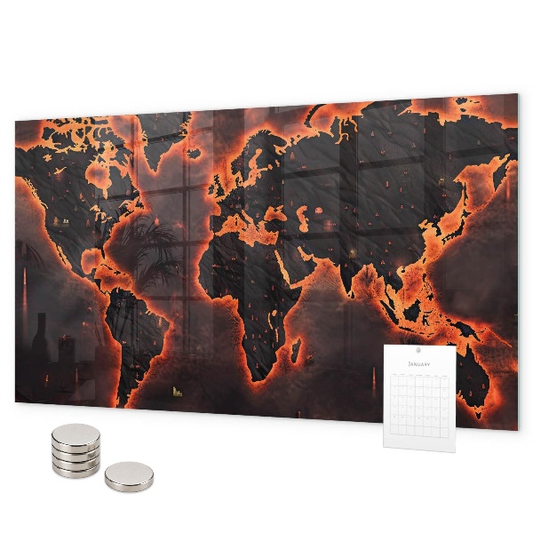 Tableau magnétique Carte du monde
