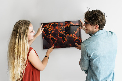 Tableau magnétique Carte du monde