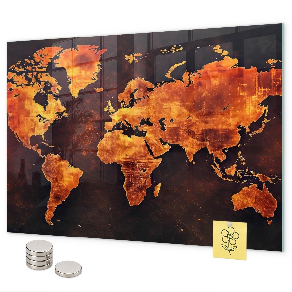 Tableau magnétique mural Carte du monde